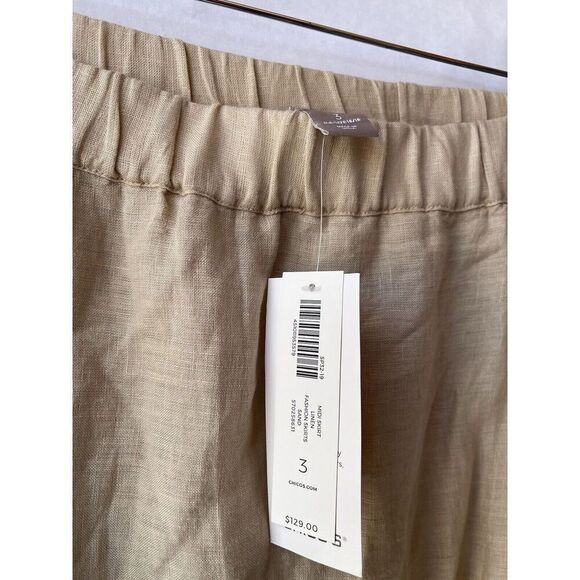 Chico’s 100% Linen Size 3 16/18 Crochet Maxi Skirt Embroidered Hem Boho Full - Picture 2 of 10